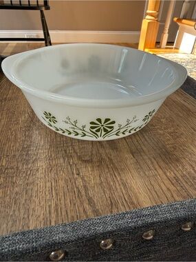 Vintage Glasbake | Green Crazy Daisy Casserole Dish | 2 QT J514 Made in USA